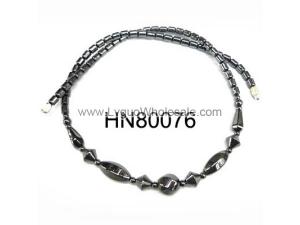 Big Faceted Oval hematite Beads Necklace 18" Hematite Necklace